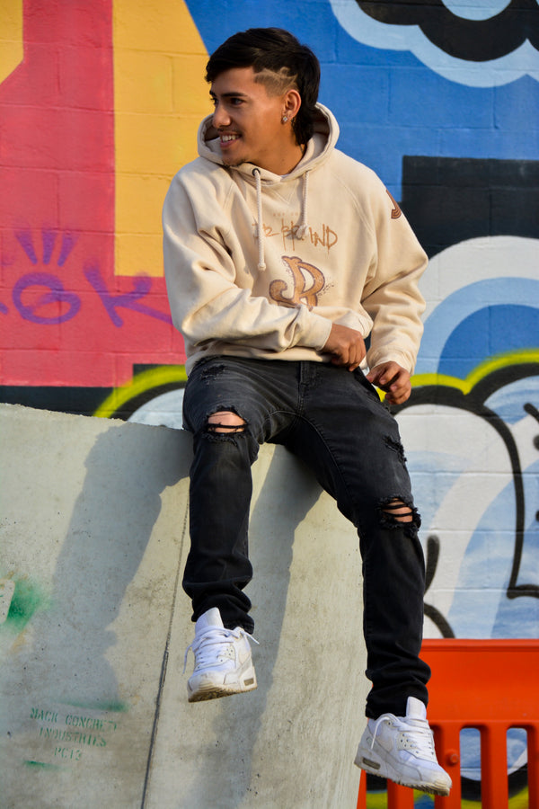 JR CREAM/BROWN STREETWEAR HOODIE