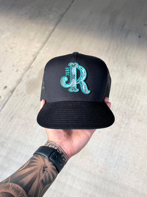 BLUE AZTEC BLACK CAP