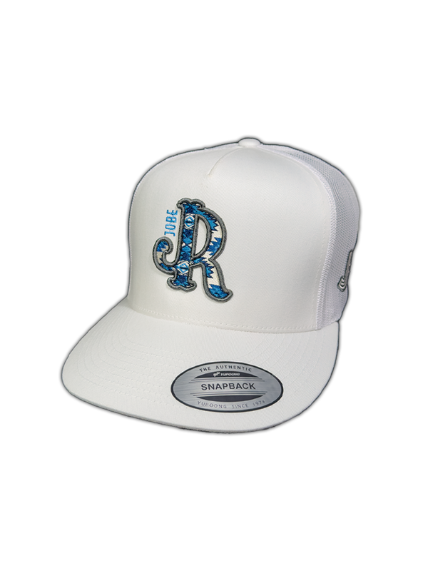 GREY/BLUE AZTEC JR WHITE CAP