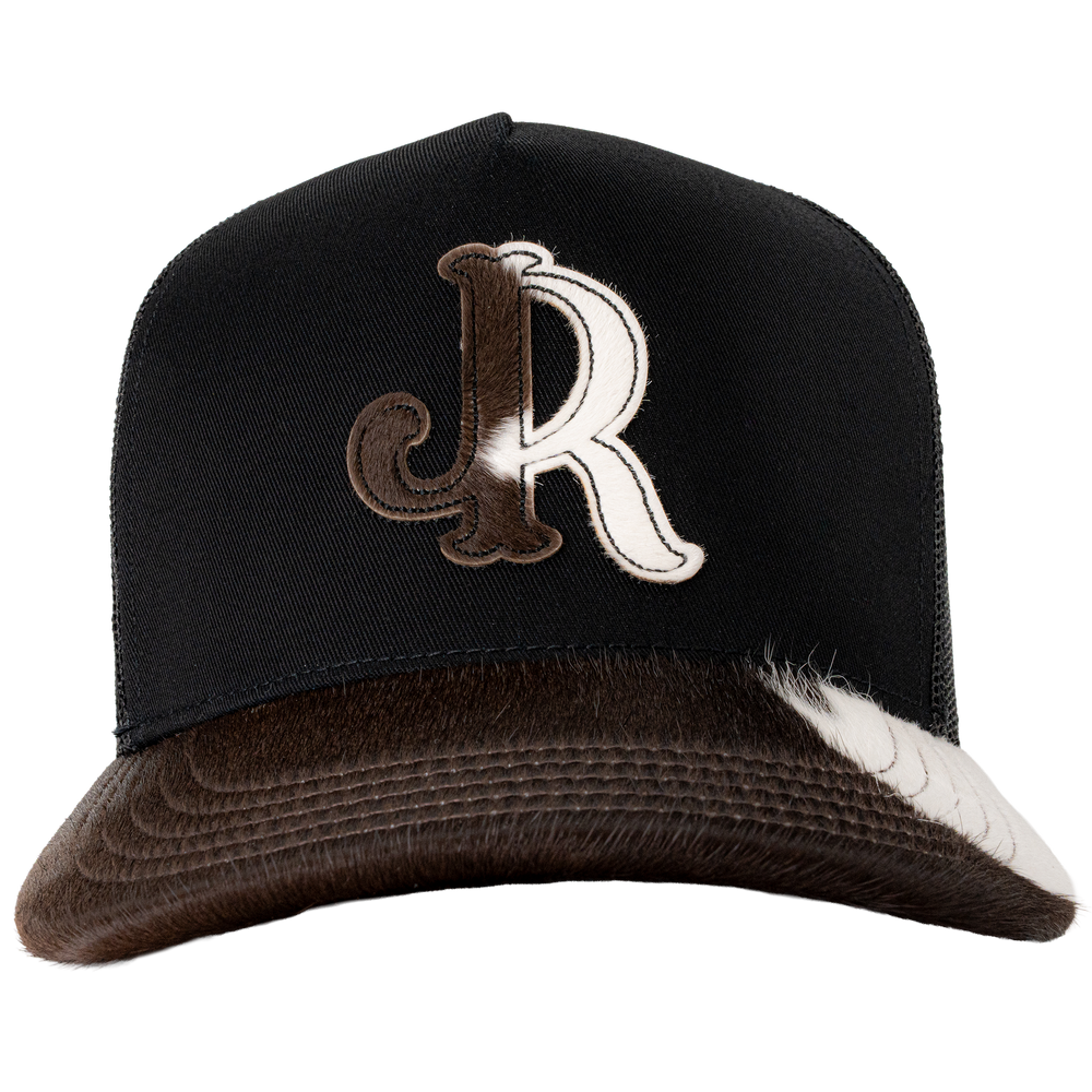 BLACK JJR COWHIDE CAP
