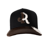 BLACK JJR COWHIDE CAP