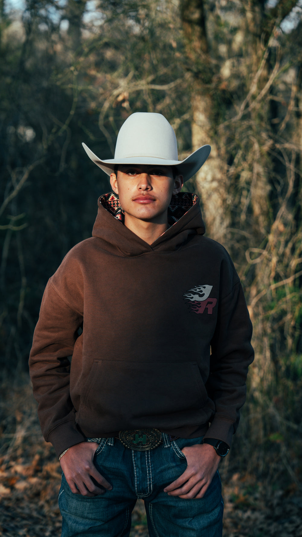 MOCHA RED AZTEC JJR HOODIE