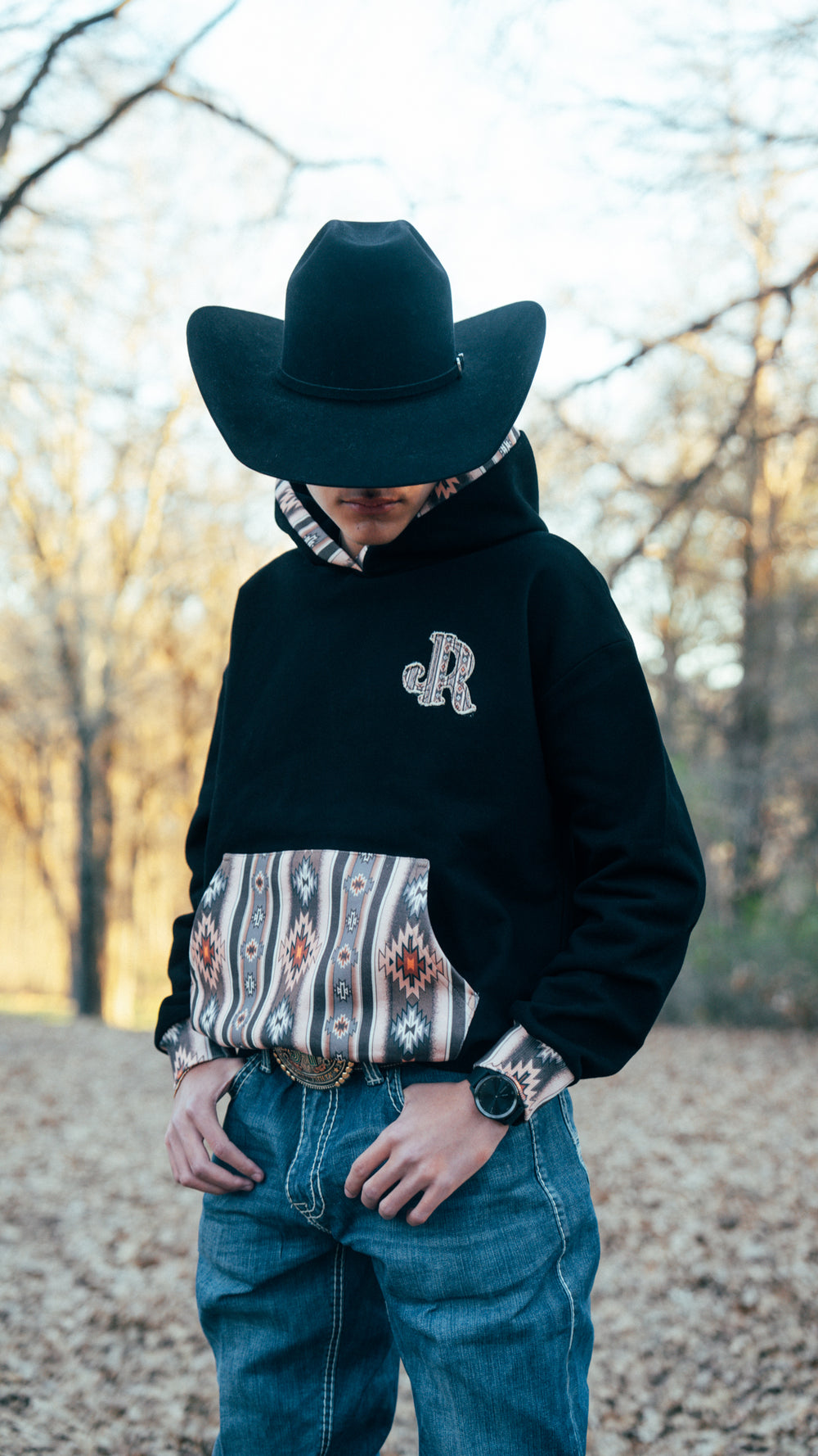 BLACK AZTEC JJR HOODIE