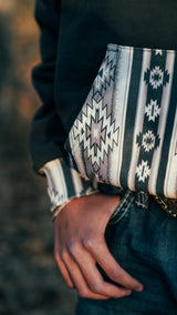 CHARCOAL AZTEC JJR HOODIE