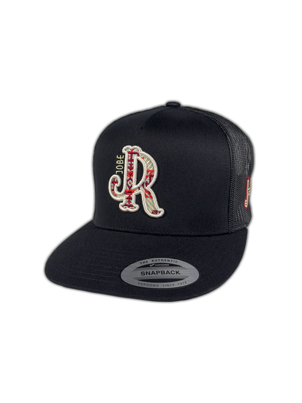 CREAM/RED AZTEC JR BLACK CAP