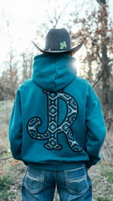 TEAL AZTEC JJR HOODIE