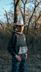 CHARCOAL AZTEC JJR HOODIE