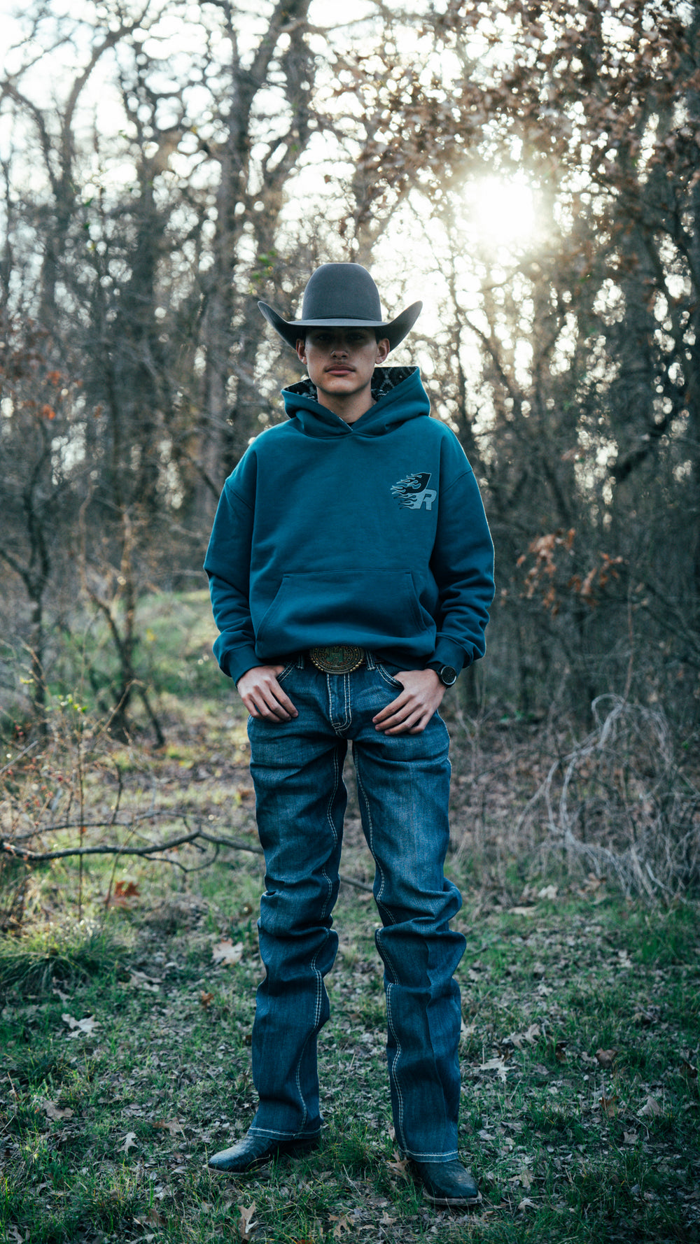 TEAL AZTEC JJR HOODIE