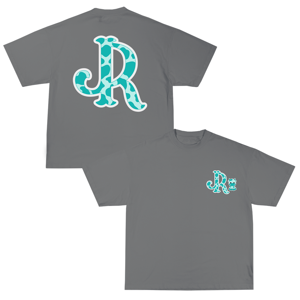 TEAL CWPRNT LIGHT GREY T-SHIRT