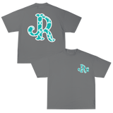 TEAL CWPRNT LIGHT GREY T-SHIRT