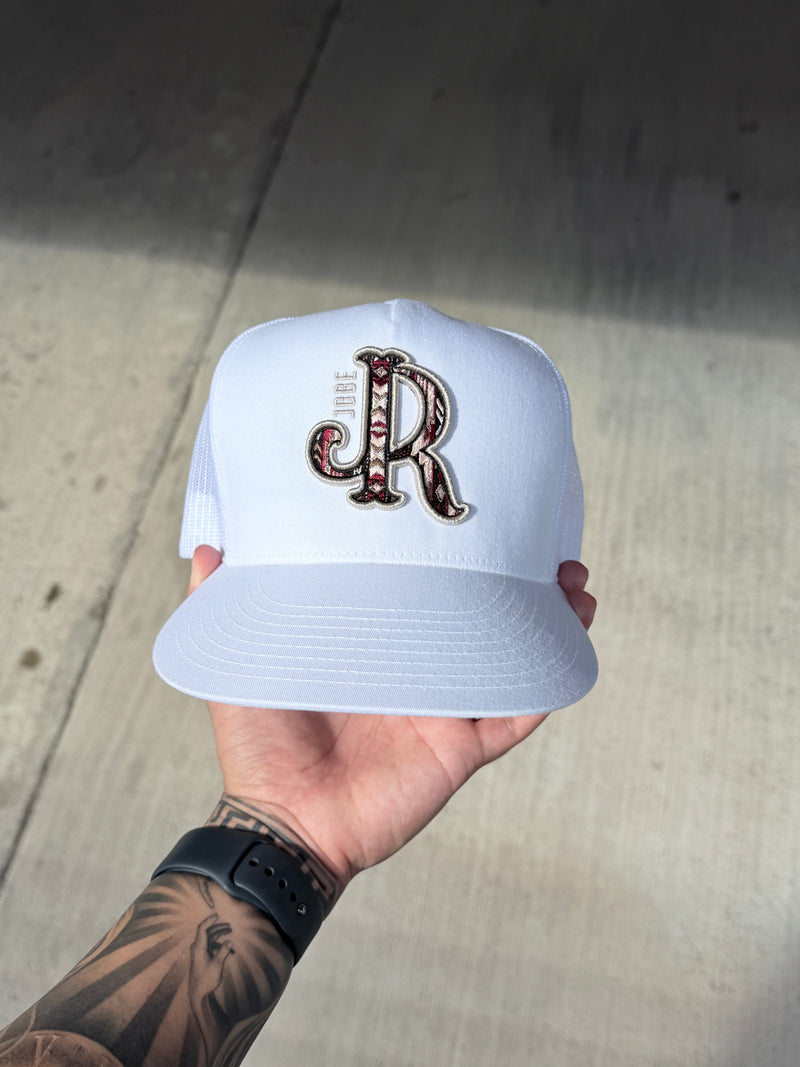 RED AZTEC WHITE CAP