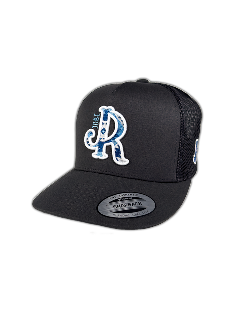 BLUE/WHITE AZTEC JR GREY CAP