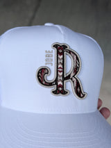 RED AZTEC WHITE CAP