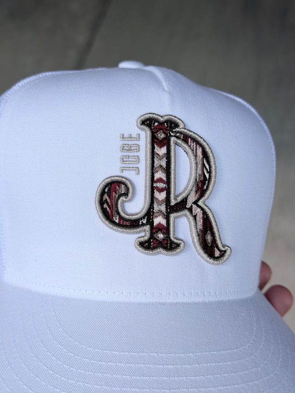 RED AZTEC WHITE CAP