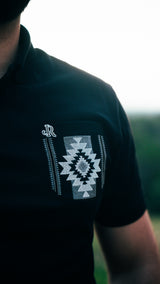 BLACK AZTEC POLO