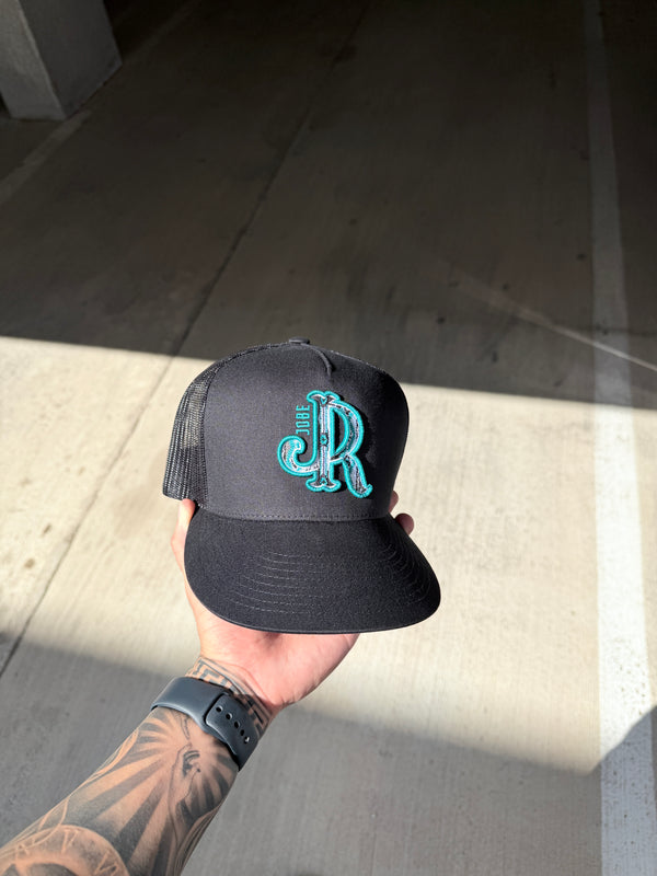 BLUE AZTEC BLACK CAP