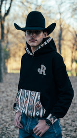 BLACK AZTEC JJR HOODIE