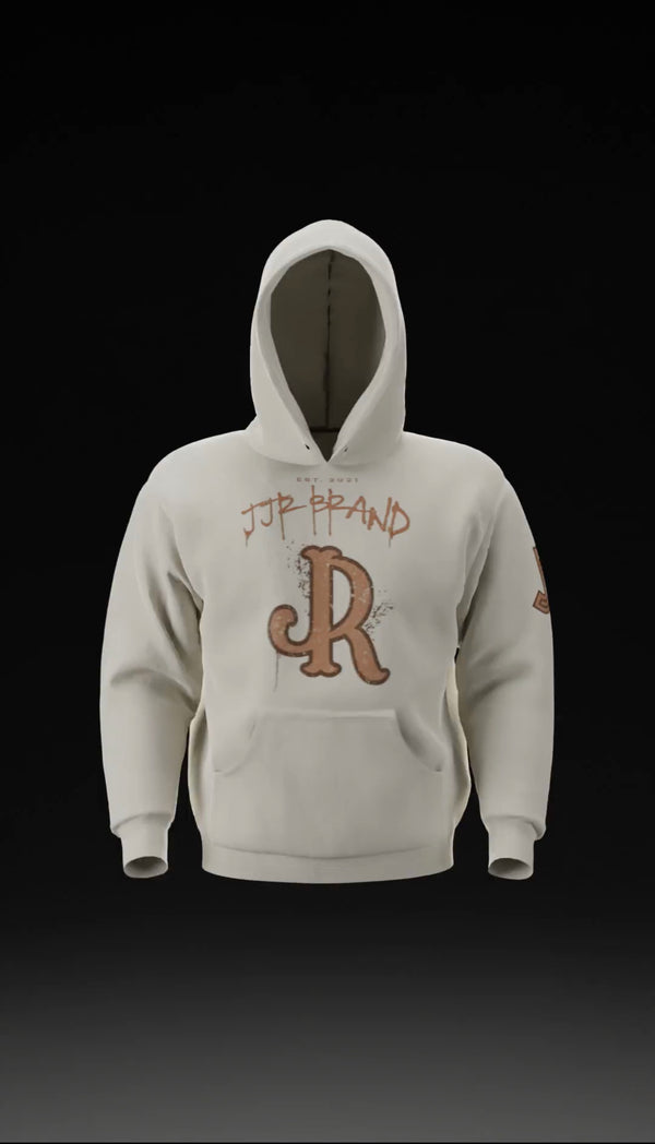 JR CREAM/BROWN STREETWEAR HOODIE