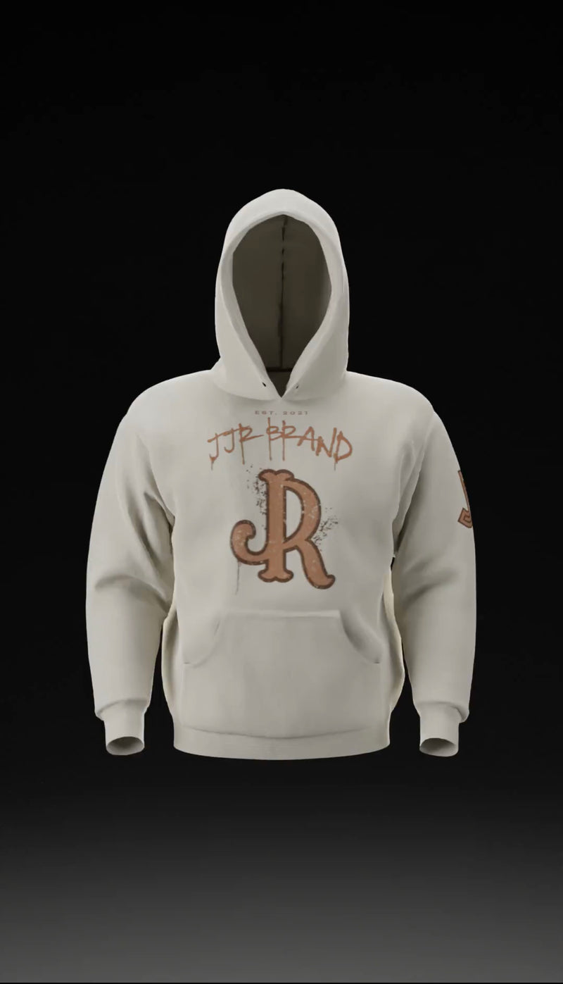 JR CREAM/BROWN STREETWEAR HOODIE