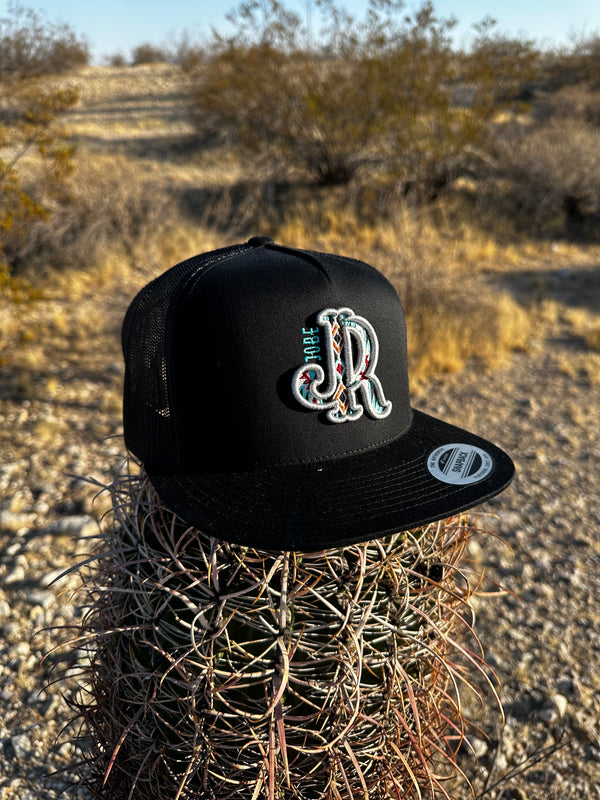 TURQ AZTEC BLK HAT