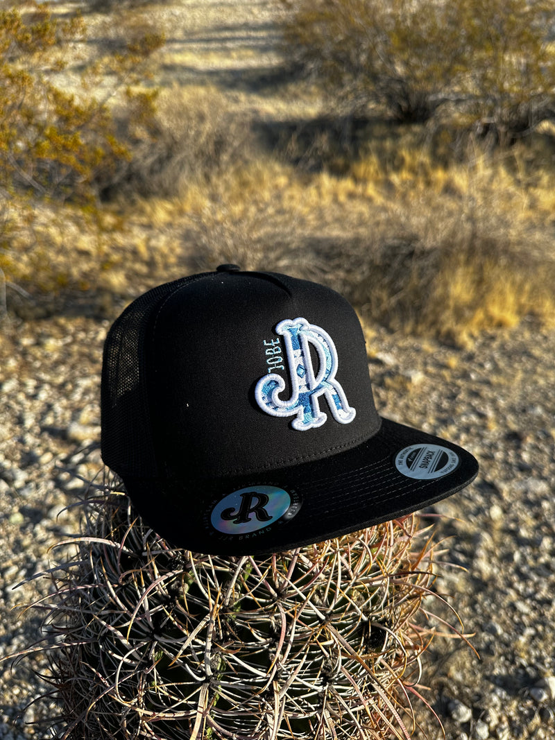 BLUE AZTEC BLK HAT