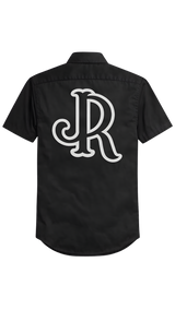 BLACK/ OFF-WHITE CLASSIC SHORT SLEEVE BUTTON UP