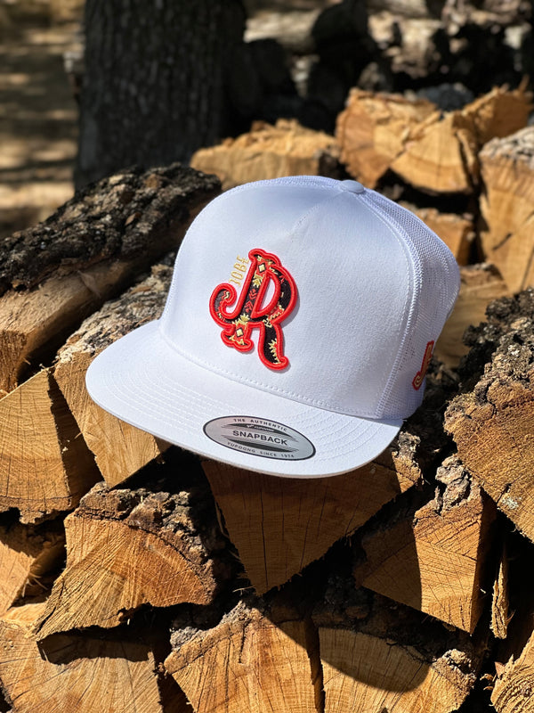 RED/ BLACK AZTEC JR ALL WHITE CAP
