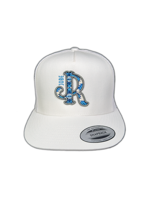 GREY/BLUE AZTEC JR WHITE CAP