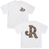 BROWN CWPRNT WHITE T-SHIRT
