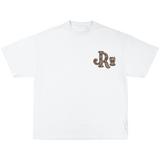 BROWN CWPRNT WHITE T-SHIRT
