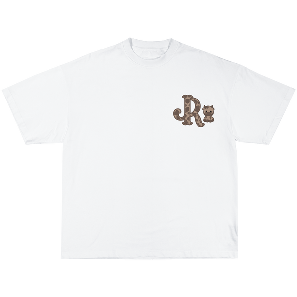 BROWN CWPRNT WHITE T-SHIRT