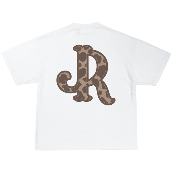BROWN CWPRNT WHITE T-SHIRT