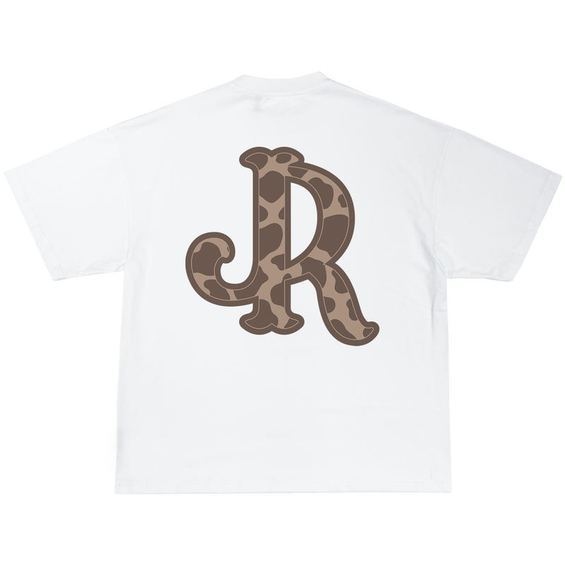 BROWN CWPRNT WHITE T-SHIRT