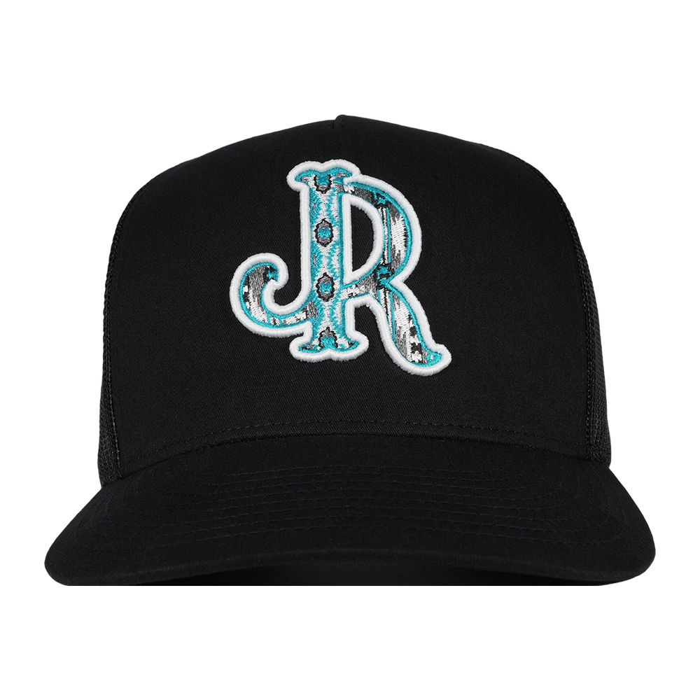 TEAL AZTEC BLACK CAP