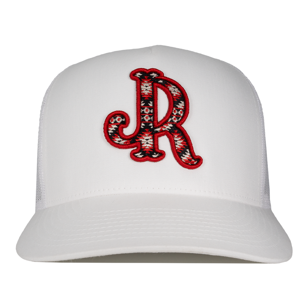 RED AZTEC WHITE CAP