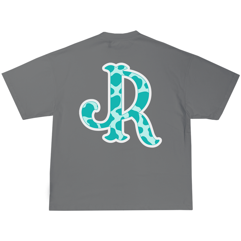 TEAL CWPRNT LIGHT GREY T-SHIRT