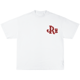 RED CWPRNT WHITE T-SHIRT