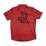 RED/ BLACK SHORT SLEEVE BUTTON UP