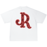 RED CWPRNT WHITE T-SHIRT