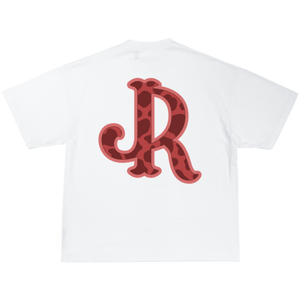 RED CWPRNT WHITE T-SHIRT