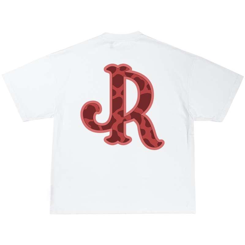 RED CWPRNT WHITE T-SHIRT