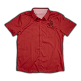RED/ BLACK SHORT SLEEVE BUTTON UP
