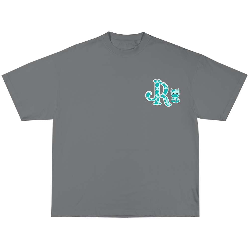 TEAL CWPRNT LIGHT GREY T-SHIRT