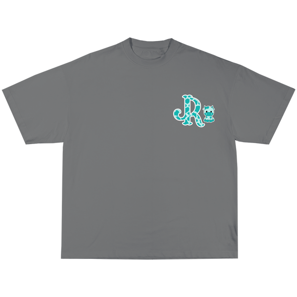 TEAL CWPRNT LIGHT GREY T-SHIRT